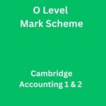 Accounting 1 & 2 Cambridge O Level Mark Scheme